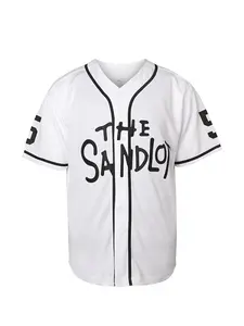Sandlot Baseball Jersey Top, Movie Style Embroidered Letters and Numbers, Breathable Comfort Fabric, Perfect for Fans, Casual Wear, Gift Idea