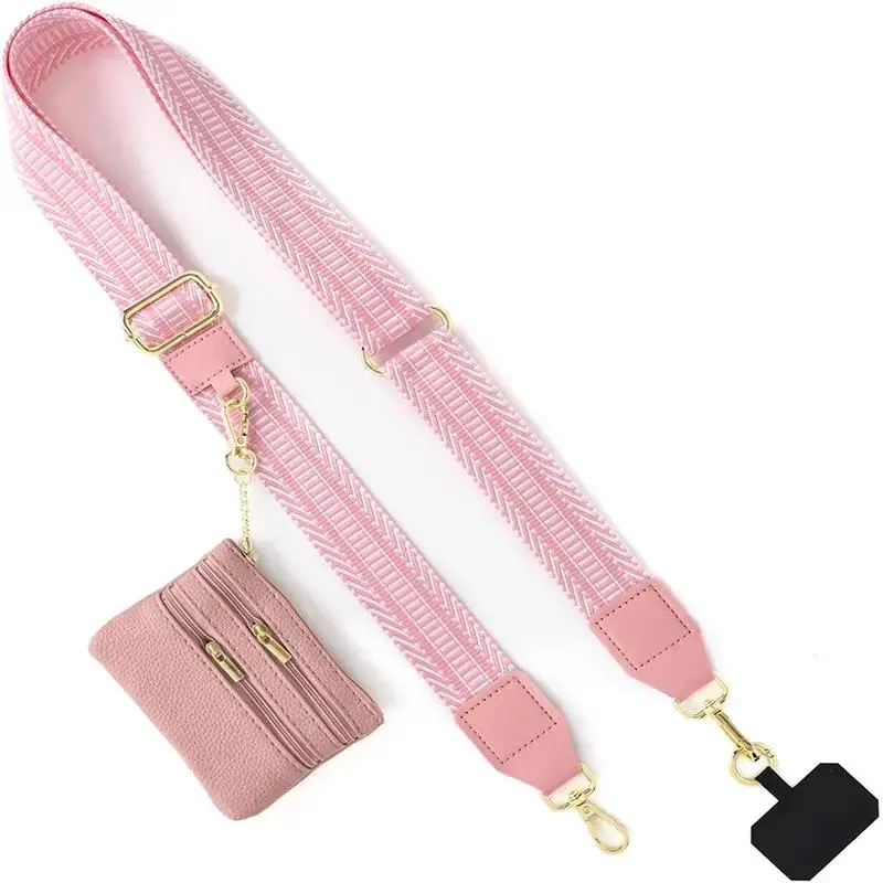 Adjustable Cell Phones Crossbody Lanyard with Zippered Pouch, Clip-and-Go Strap & 39-55" Adjust Phone Wrist Strap Accessory for Men/Women, Ideal for Travel, Running