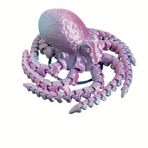 3D Printed Laser Cut Jointed Octopus Decorative Figurine, Articulating Figurines, Multi-Color Home Decoration, Animal Decorations, Fish Tank Ornament, Halloween Room Decor, Articulating Miniatures