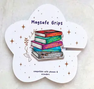 ACOTAR Fantasy Romance Book Stack Phone Grip Colorful Court Series Inspired Reader Grip Stand, Book Lover Aesthetic Phone Holder, Gift for Fantasy Fans
