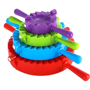 4-Piece Dumpling-Making Machine Set, Kitchen Manual Clamp, Plastic Colored Mold, Ideal for Home Cooking & Food Preparation