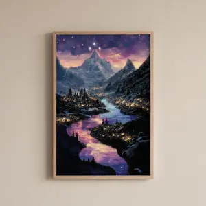 Night Court Velaris Art Print – ACOTAR Poster, BookTok Fantasy Wall Decor, Reader Gift Bookish Painting