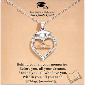 2026 Graduation Gifts for Her, 5th/8th Grade Graduation Gifts Heart Necklace Class of 2026 High School Elementary College Masters Degree Graduations Gift Law School Nurse Graduations Gift for Teen Girls Daughter Sister
