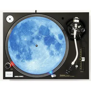 DJ Blue Moon Flower Moon Vinyl Memorabilia 12" inch Slip Mat Turntable Slipmat DJ Platter Pad