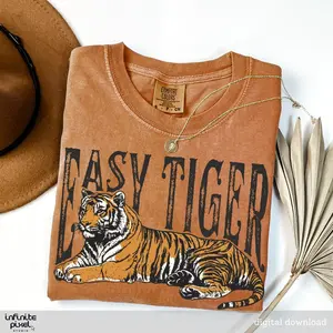 Comfort Colors® Easy Tiger tshirt, Retro Tiger tshirt, Retro Tiger, Trendy Tiger Shirt