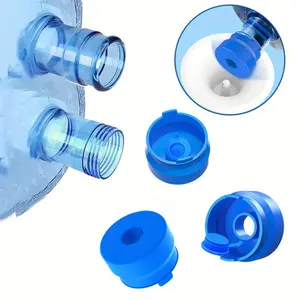 5 Gallon Water Jug Cap, 3 Counts Blue Reusable Food Grade Silicone Replacement Tops Cap, Reusable Water Bottle Dispensers for Home Dormitory School Outdoor Camping Picnic, Kitchenware, Drinkware Lid