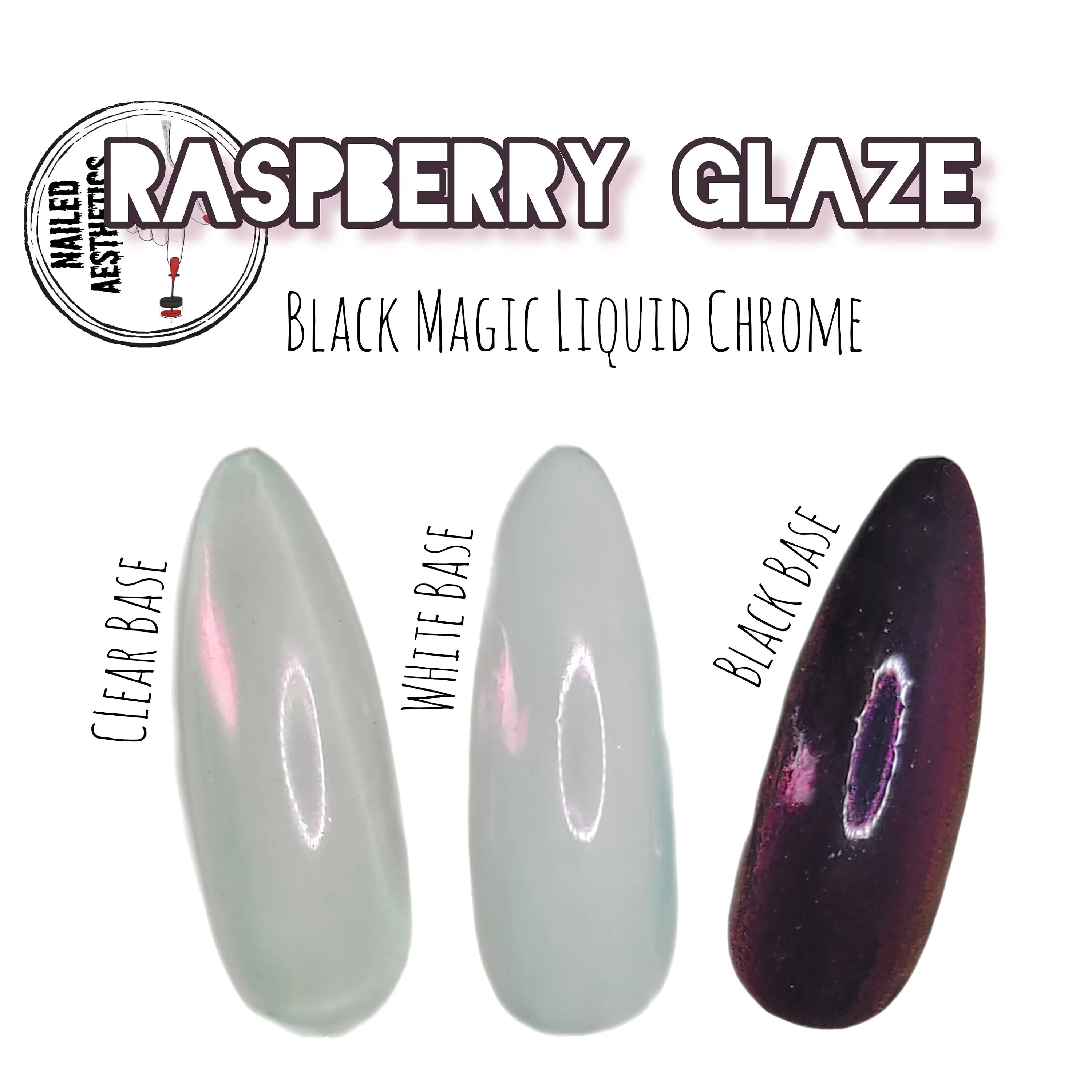 Raspberry Glaze | Pink/Red/Purple Chameleon Chrome, Red Chrome, Chroming Liquid for Nails