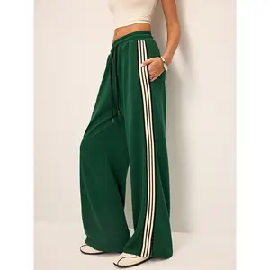 Side Stripe Wide-Leg Sweatpants