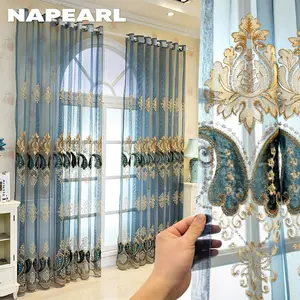 2 Panels Sheer Curtain - 10-20% Blackout, European High-end Embroidered, Ring Type,for Living Room & Bedroom Decor NAPEARL