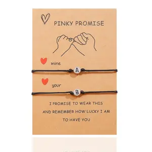Pinky Promise Bracelet Couples Bracelet Matching Bracelets for Couples Initial Bracelet Couple Bracelets Couples Gift Friendship Bracelet