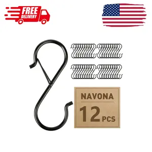 12 Pcs S Hooks for Hanging Heavy Duty, 3.5-inch Heavy Duty Metal S Hook