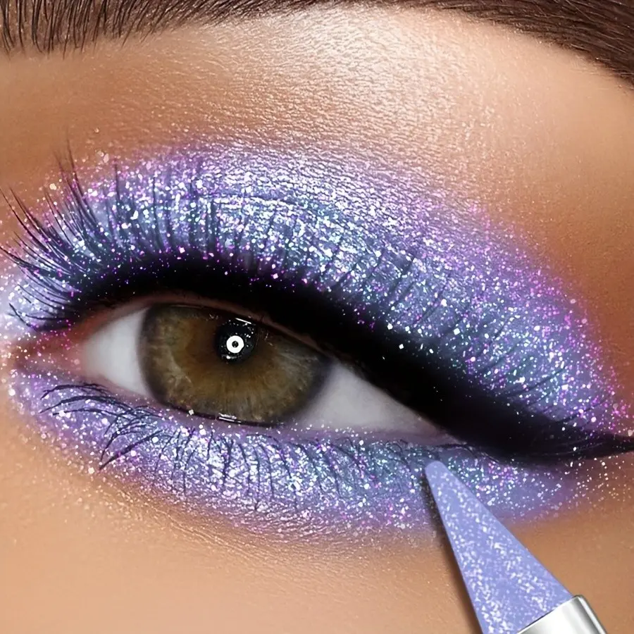 Blue Eyeshadow Stick, High Impact Glitter Eye Color, Long Lasting Wear, Perfect for Holidays and Night Out, Easy Application, Glitter Shimmer Eyeshadow, Eye Makeup Product, Glitter Eyeshadows