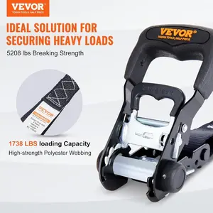 Summervibes VEVOR Ratchet Tie Down Straps (4PK), 5208lbs Break Strength, 1.6x 8' Heavy Duty Ratchet Tie Down Strap Set with Padded Handles, Coated S Hook, Soft Loop for Moving Appliances Motorcycle ATV TruckVEVOR Super Brand Day