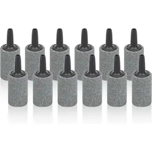 1 Inch 12 Pack Aquarium Air Stone Fish Tank Aerator Bubble Diffuser Silicon Carbide Airstone for Air Pump Aquariums Ponds Hydroponic Systems