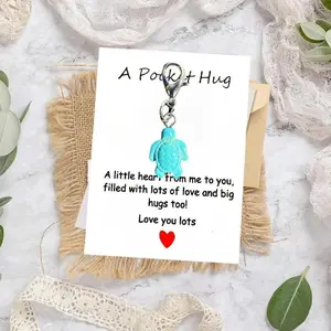 Turtle Design Keychain, 1 Count Cute Turtle Keychain with Gift Card, Gift for Friends, Daughters, Wedding, Party Favors
