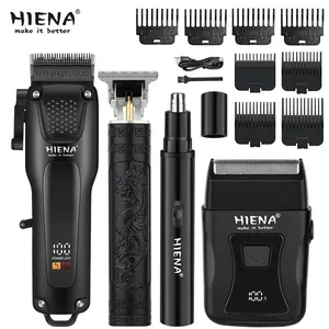 HIENA 4-in-1 Professional Grooming Kit｜Hair Clipper & Beard Trimmer for Styling, Salon Quality for Home or Pro Use. USB Fast Charge, Portable Complete Set