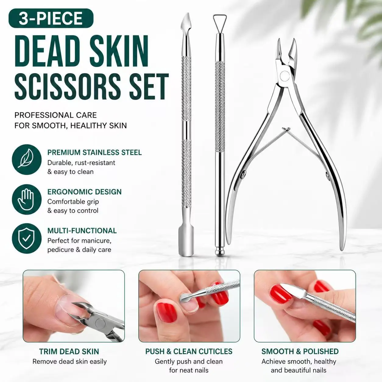 Cuticle Trimmer Cuticle Nippers, Professional Stainless Steel Cuticle Cutter Cuticle Clippers Cuticle Remover, Pedicure Manicure Tools for Fingernails and Toenails (Silver)