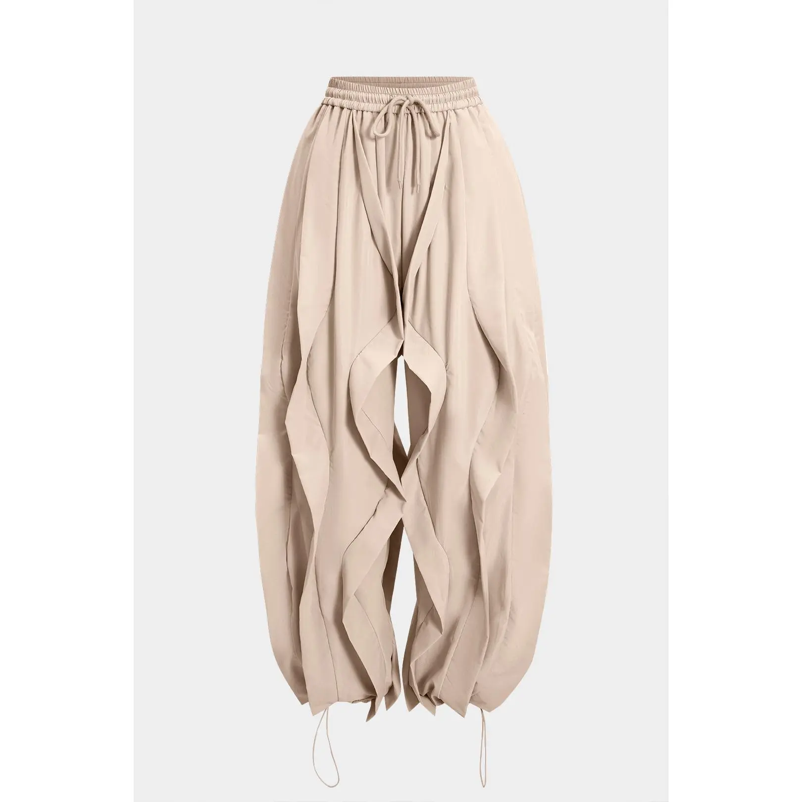 Drawstring Ruffle Trousers