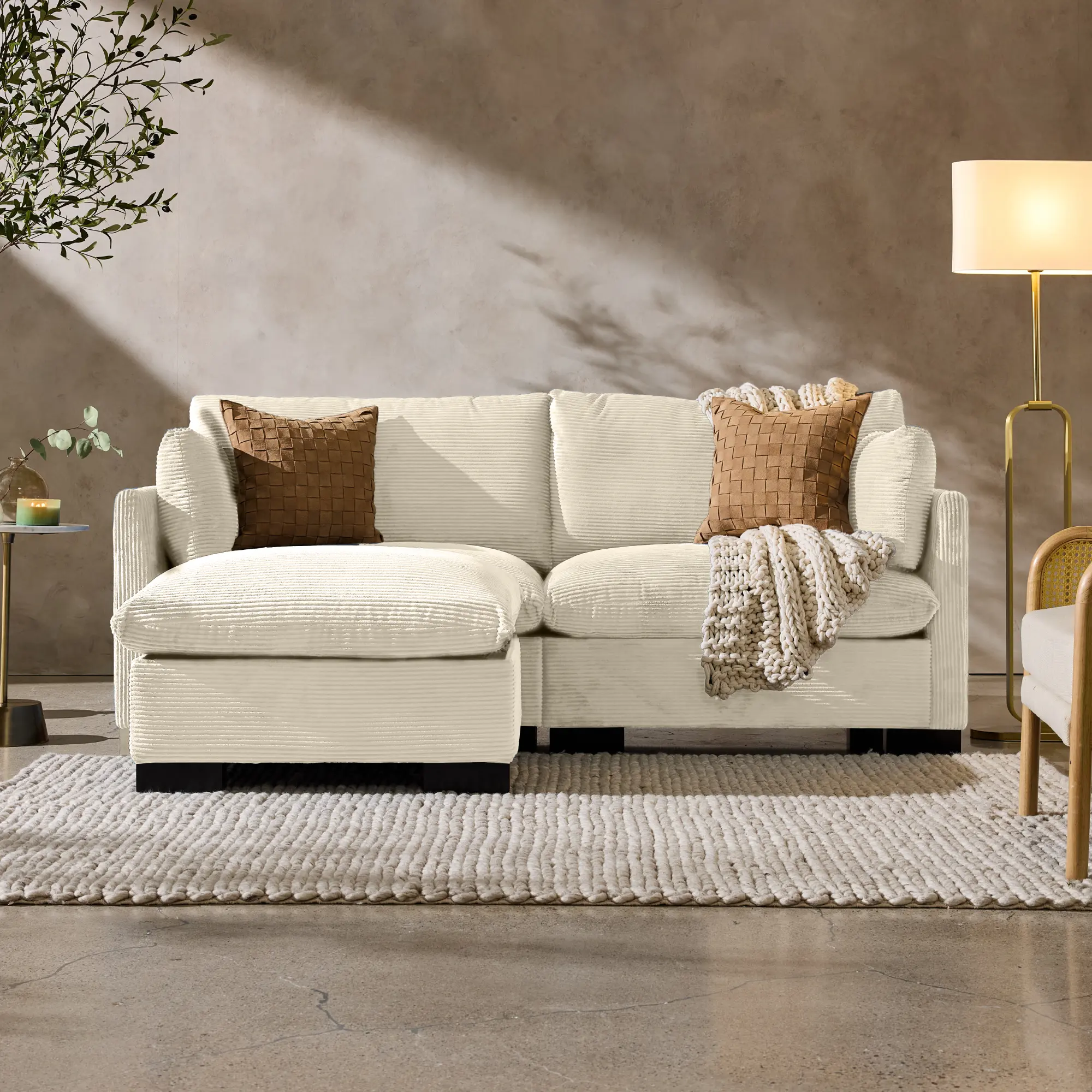 Best Choice Products 82in Modular Sectional Pillowtop Sofa w/ Ottoman & Storage