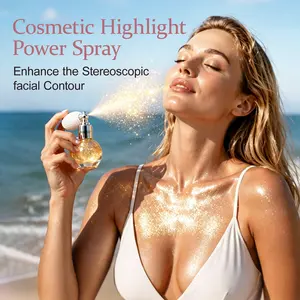 Glitter Powder Spray, Loose Shimmer Powder, Highlighter Spray Makeup for Face Body Hair, Lasting Glitter Hairspray, Cosmetic Sparkling Body Makeup, Metallic Silver