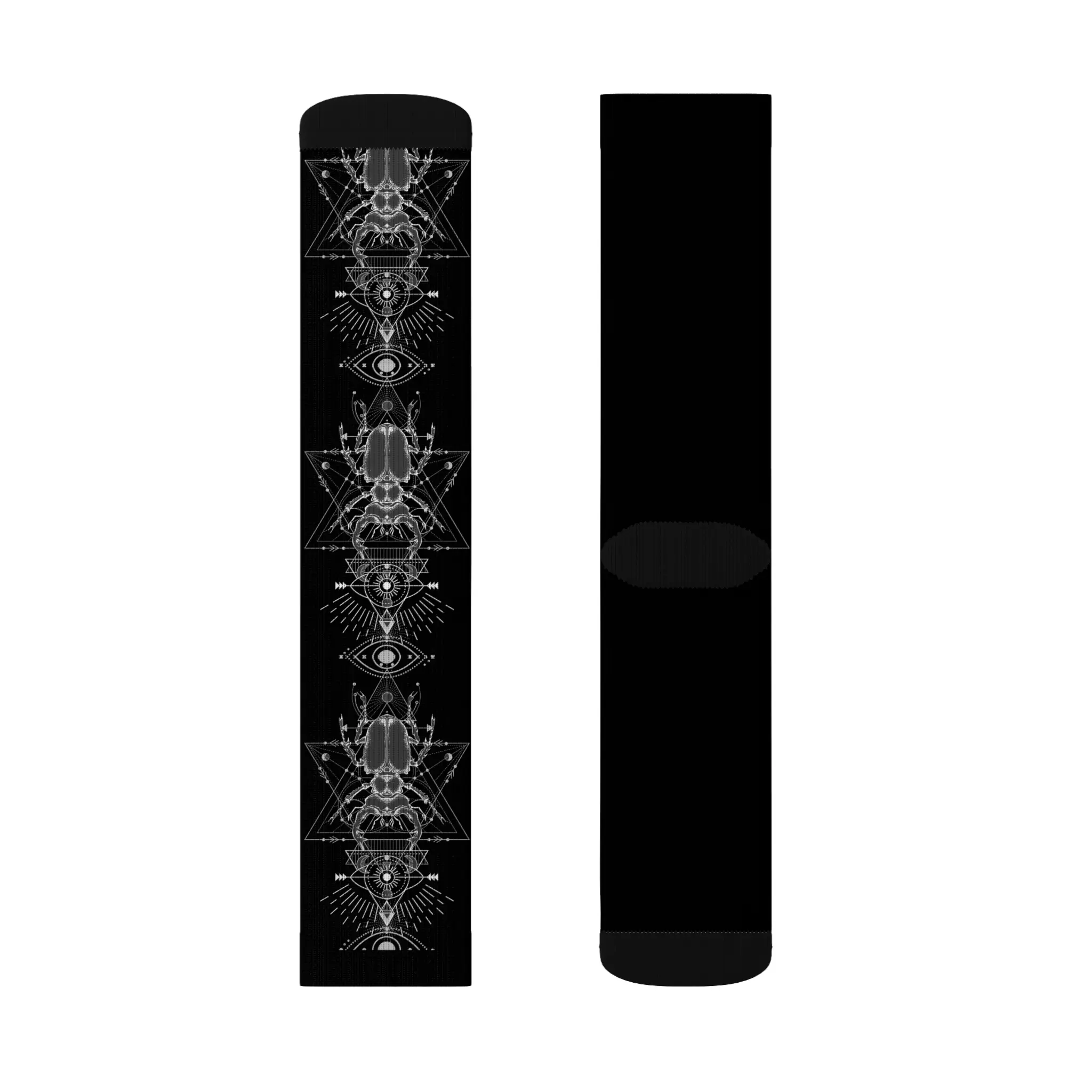 Witchy Beetle Sublimation Socks - Halloween Spooky Goth Black Gift, Novelty Fashion Accessories, Unique Footwear, Witchcraft Beetle Clothes,