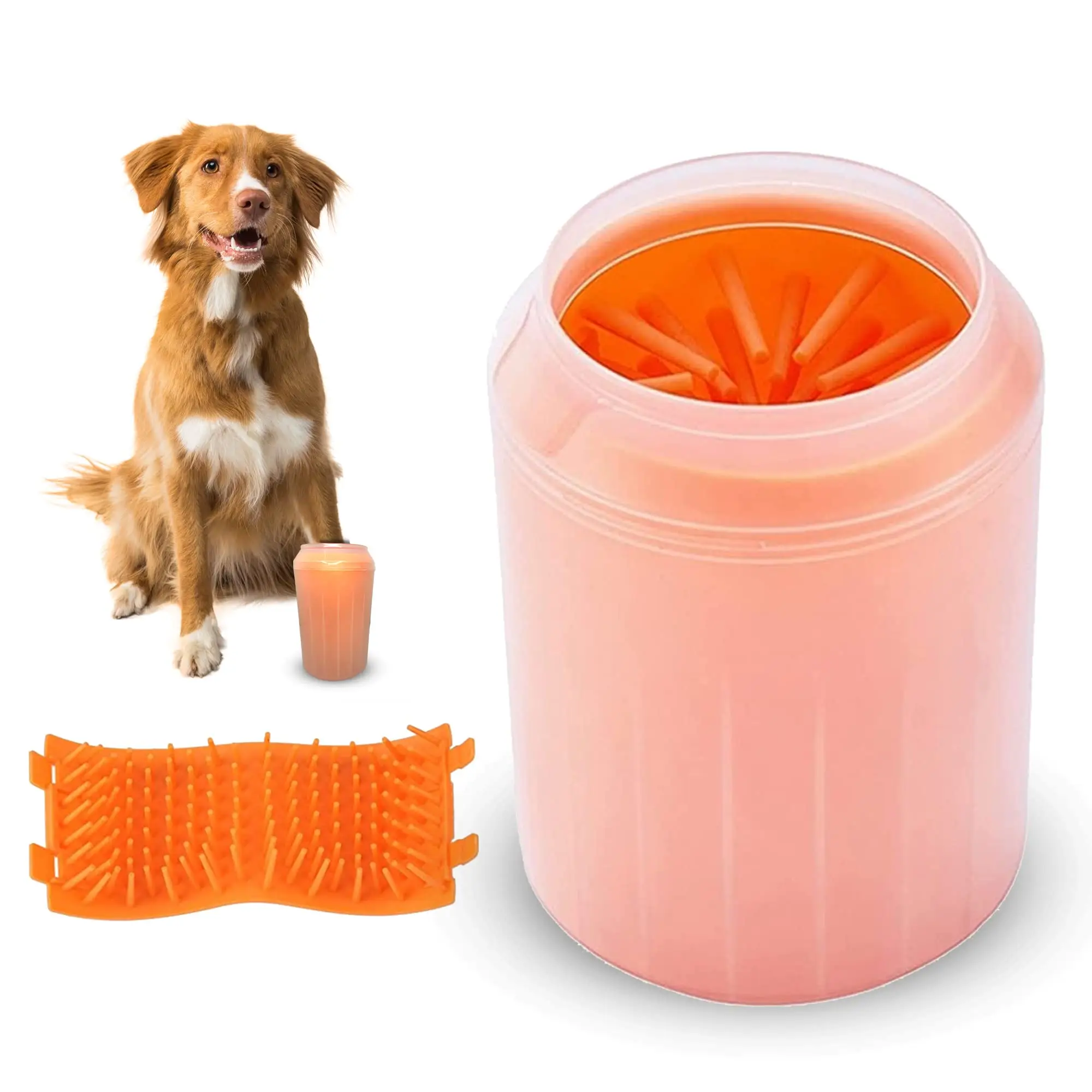 Silicone Dog Paw Cleaner Cup, Portable Pet Paw Washer Cup, Cylindrical Silicone Pet Foot Cleaning Brush, Detachable Pet Paws Grooming Cup