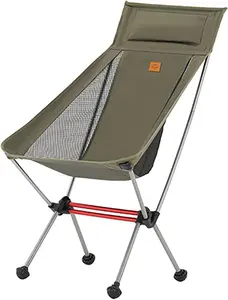 Naturehike Heavy-Duty Camping Chair | 330lbs Max Capacity Ultralight Folding Chair | Reinforced 7075 Aluminum Frame with Anti-Sinking Feet | Portable 600D Oxford Seating for Beach, Fishing & Tailgating