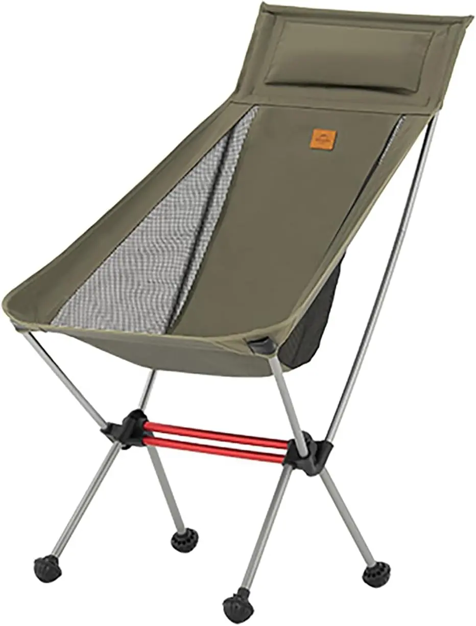 Naturehike Aluminum Lightweight Foldable Camping Chair - Sturdy, Heavy-Duty Backpacking Chair with 330 lbs Max Load, Anti-Sinking In, Compact Design for Fishing, Picnicking, Lawn Use