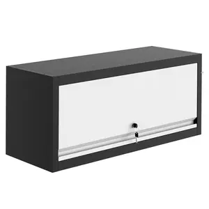 Garvee 30 in Metal Wall Cabinet with Flip Up Door, Heavy Duty Steel Locking Floating Storage Cabinet with Keys, 33 LB Capacity, Hanging Tool Organizer for Garage Kitchen Workshop