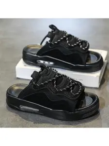 Summer thickened sandwich bottom slippers, fabric breathable sandals, fashion slippers men 's slippers