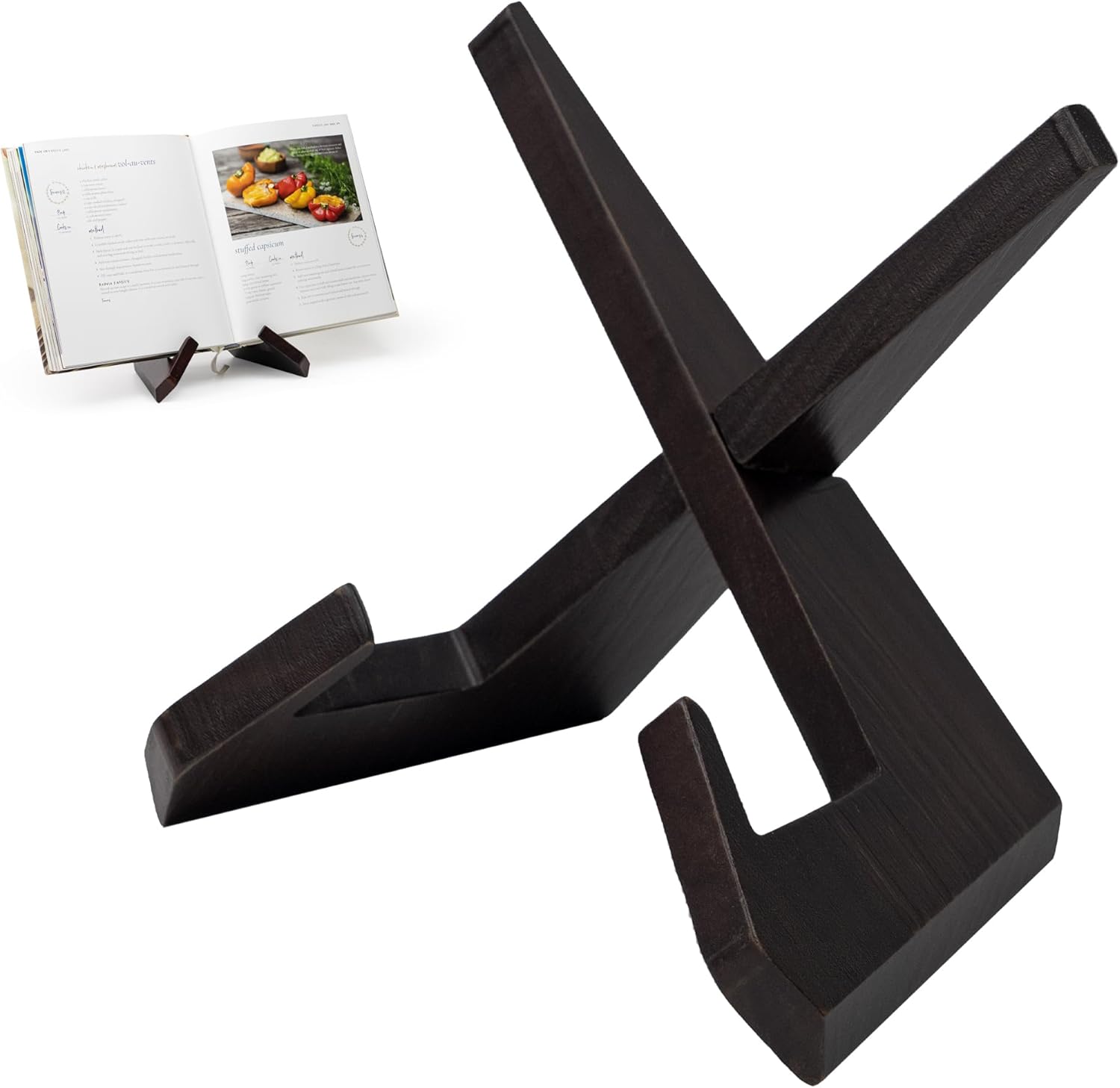 Yuoyar Wooden Cookbook Stand for Kitchen Counter - Detachable Recipe Book Holder - Kitchen Decor and Accessories