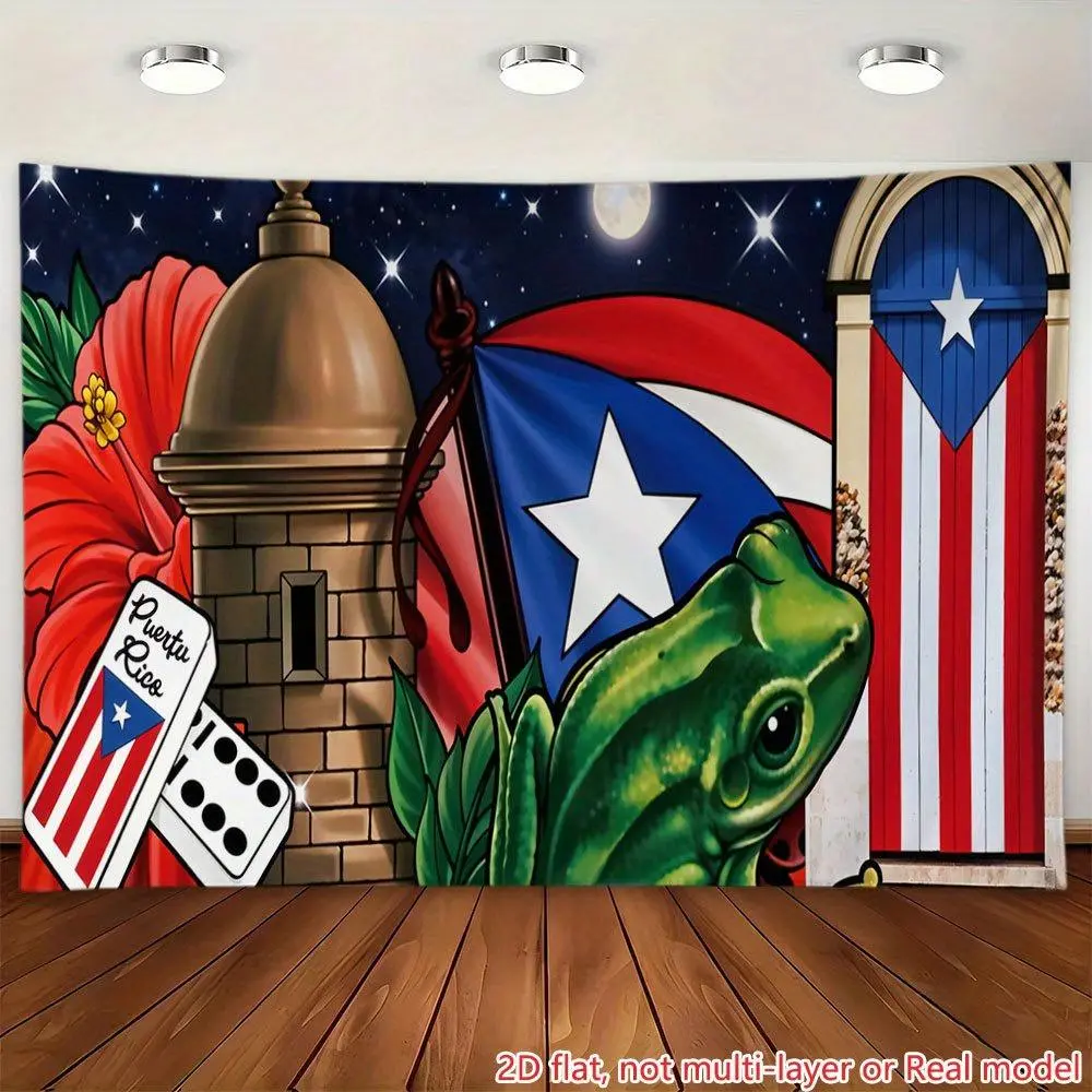 1PC 2D Flat Polyester Puerto Rico Theme Backdrop - Ethnic Style with ...