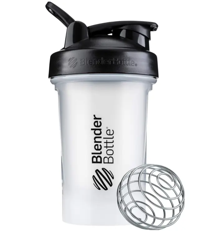 BlenderBottle Classic V2 Shaker Bottle Perfect for Shakes and Pre Workout, 20-Ounce, Clear/Black