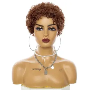 Luxury short Afro kinky curly wigs for women 100%human deep wave curly pixie cut wig,Glueless short Afro curly style daily party wear wigs.