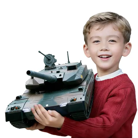 TongLi/TL 1/24 Scale 2.4GHz All-Terrain Rechargeable Military RC Tank - Durable Remote Control Toy, Recharge & Go, Rotate Turret, Batteries Included, Sound + Light FX, Realistic Sound and Light Effects, Ideal Gift for 8-10 Year Olds