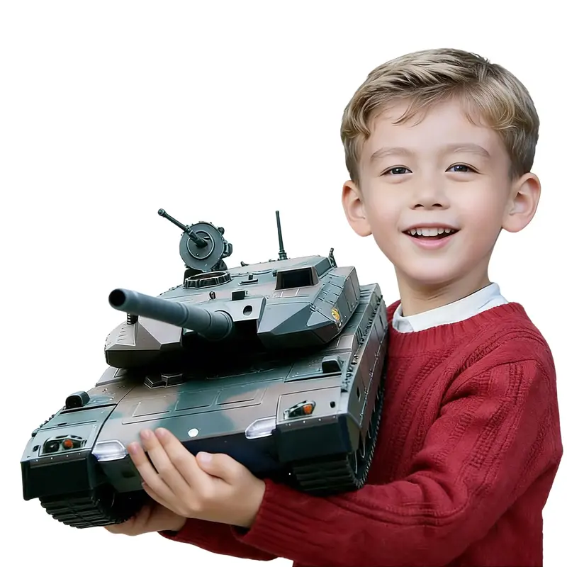 TongLi/TL 1/24 Scale 2.4GHz All-Terrain Rechargeable Military RC Tank - Durable Remote Control Toy, Recharge & Go, Rotate Turret, Batteries Included, Sound + Light FX, Realistic Sound and Light Effects, Ideal Gift for 8-10 Year Olds