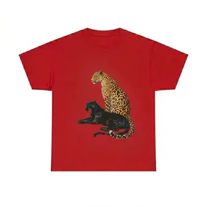 A-Summer Unisex Pure Cotton Apparel: "Jungle Wild" Leopard Print Unisex T-Shirt — Suitable for Men and Women — Comfortable Pure Cotton Short-Sleeve Tee Menswear Tshirt