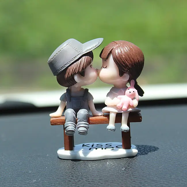 Cute Tree Branch Couple Car Ornament, Center Console Decor with Confession Balloons Cute Tree Branch Couple Car Ornament, Center Console Decor with Confession Balloons