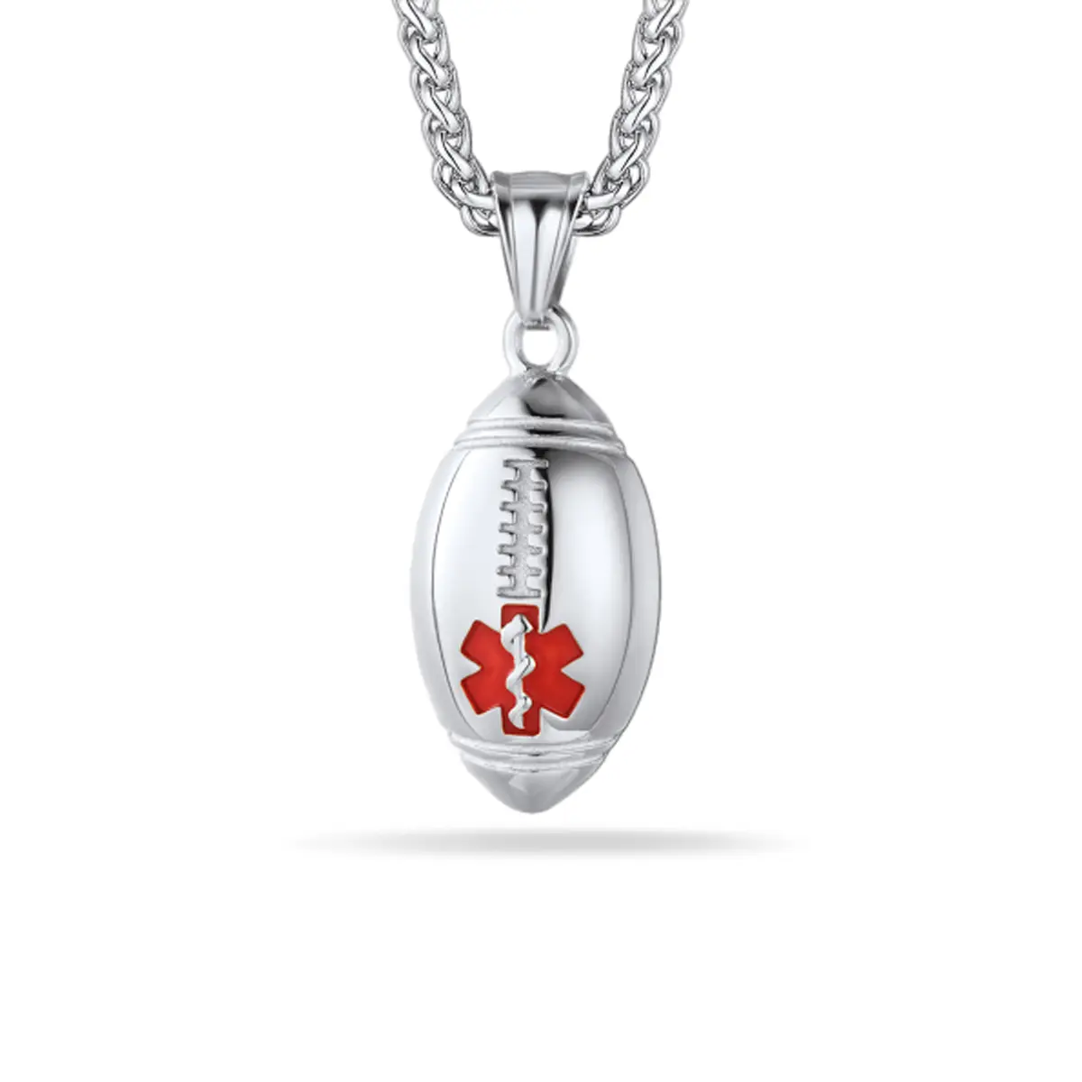 PROSTEEL Football Medical Emergency Symbol Pendant Necklace Stainless Steel Chain Necklaces Jewelry Unisex For Men Women with Gift Box