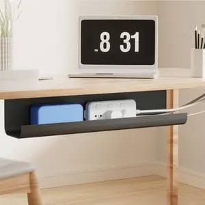 1pc Desk Under Cable Management Slot, No Drilling Power Line PVC Organizer, Computer Wire Routing Tool, Desktop Cable Organizer