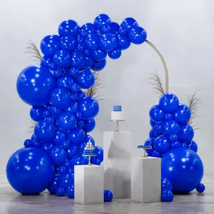 PartyWoo Royal Blue Balloons 128pcs Different Sizes Pack of 18 12 10 5 Inch Dark Blue Balloon Arch Kit for Baby Shower Gender Reveal Graduation Under The Sea Birthday Party Decorations Blue-Y59