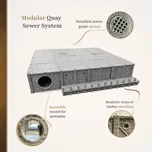 Modular Quay Sewers Terrain Set – 3D Printed Dockside Dungeon System