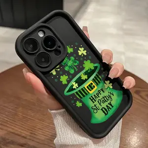 St. Patrick's Day Patterned TPU Phone Case for iPhone 15 16 14 Pro Max 13 12 11 XR XS Plus Shockproof Drop Protection Rugged Durable Silicone Cover Cellphone Protective