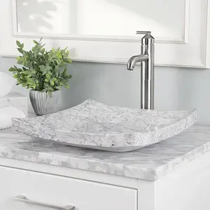 Chloe Cararra White Marble Vessel Bathroom Sink