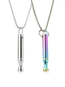 Stainless Steel Breathing Necklace, Anxiety Relief Necklace, Breathing Meditation Necklace, Stress Relief Pendant Necklace, Suitable for Both Men and Women