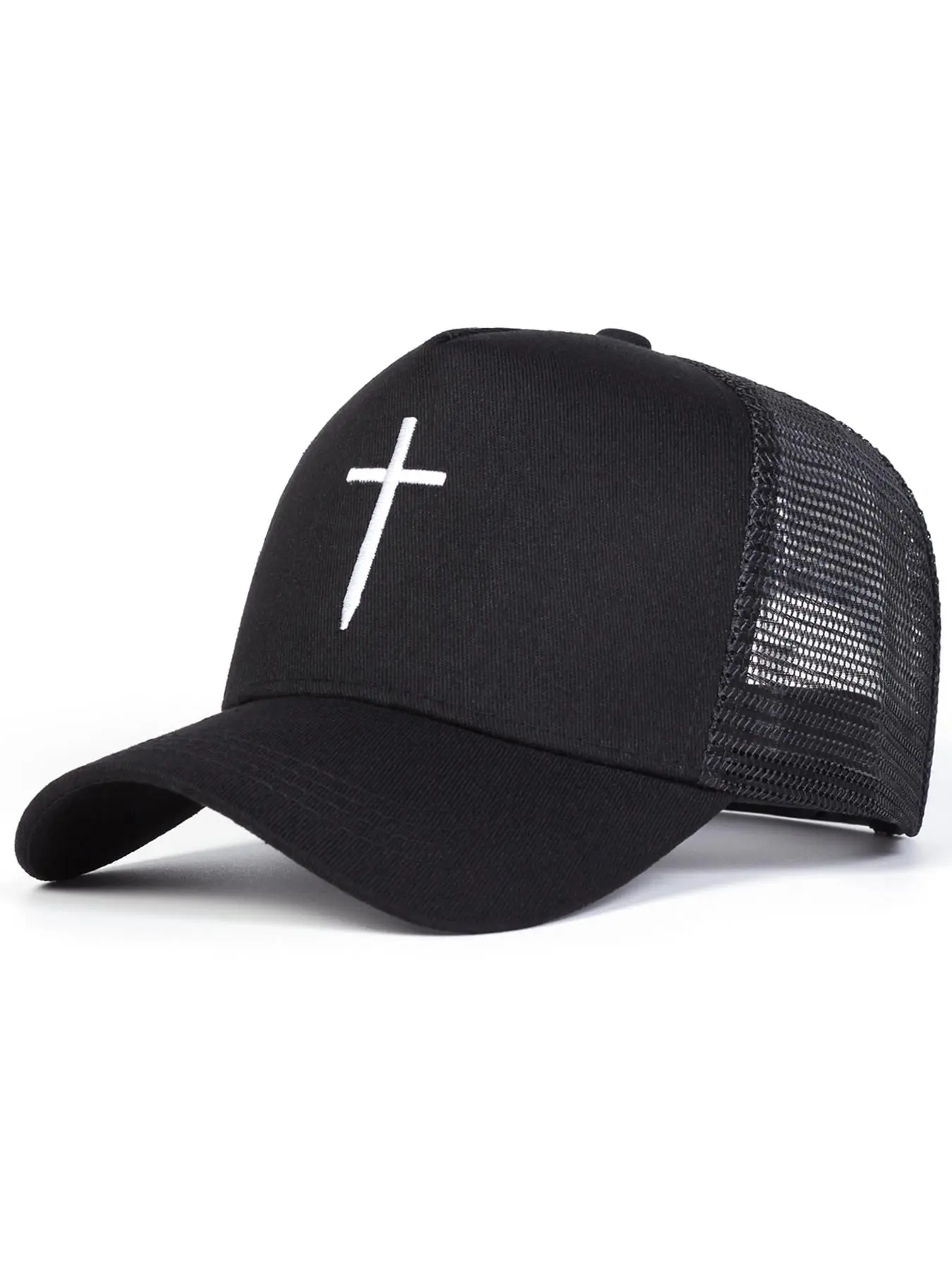 Cross Embroidery Baseball Cap, Faith Cap, Athletic Hats, Casual Outdoor Sports Hat for Men & Women, Adjustable Snapback Style Sun Protection Cap for Daily Wear