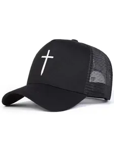 Cross Embroidery Baseball Cap, Casual Outdoor Sports Hat for Men & Women, Adjustable Snapback Sun Protection Cap for Daily Wear