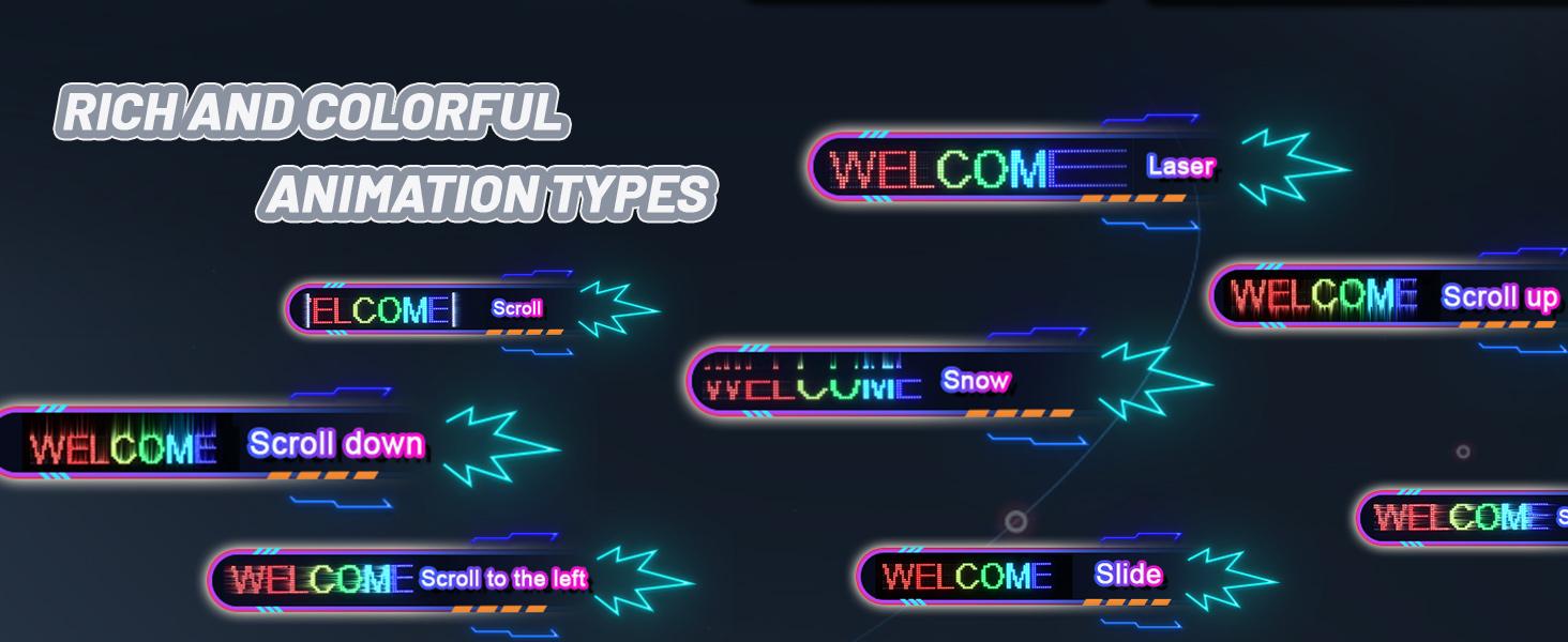 Programmable LED Car Sign, Flexible RGB Matrix Panel with Bluetooth App & Remote, Scrolling Custom Text Animations for Car Window, Store, Bar, Party