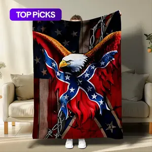 Eagle Print Blanket, Multifunctional Blanket, Soft Throw Blanket for Sofa, Bed, Air-conditioned Room, Comfy Bedding for Christmas Decor, Multi-purpose Holiday Gift, Men's Gift Ideas, Decorative Giftable Blankets, Travel Blanket