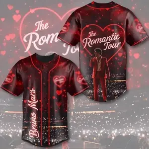 The Romantic Tour 2026 Baseball Jersey – Music Tour Inspired Button Down Shirt, Soft Touch Lightweight Concert Outfit for Men & Women
